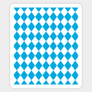 OKTOBERFEST beer festival decoration. Bavarian flag blue pattern. Holiday Party Design Sticker